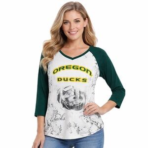 NEW Women’s Oregon Ducks U of O Collegiate Foil Accent Shirt - Medium